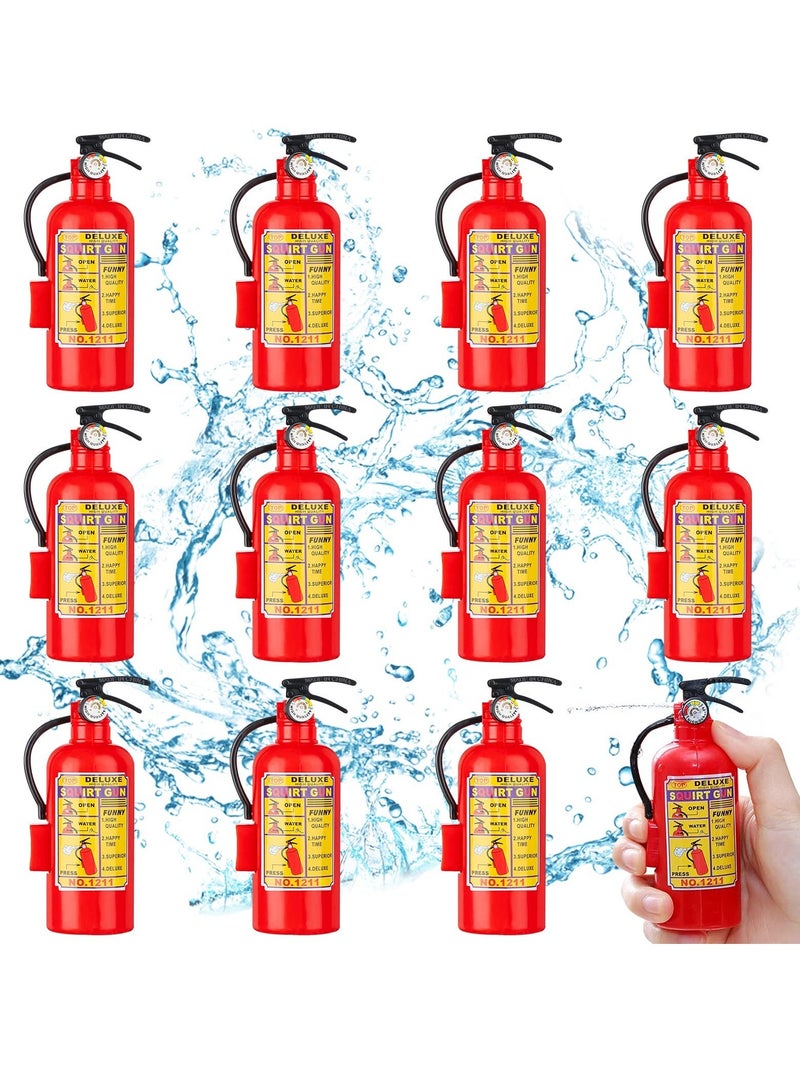 12Pack Fire Extinguisher Toys Mini Water Firemen Squirter Squirt Gun for Kids Teens Adults Summer Outdoor Games Birthday Swimming Pool Party Favors (4.2Inch)