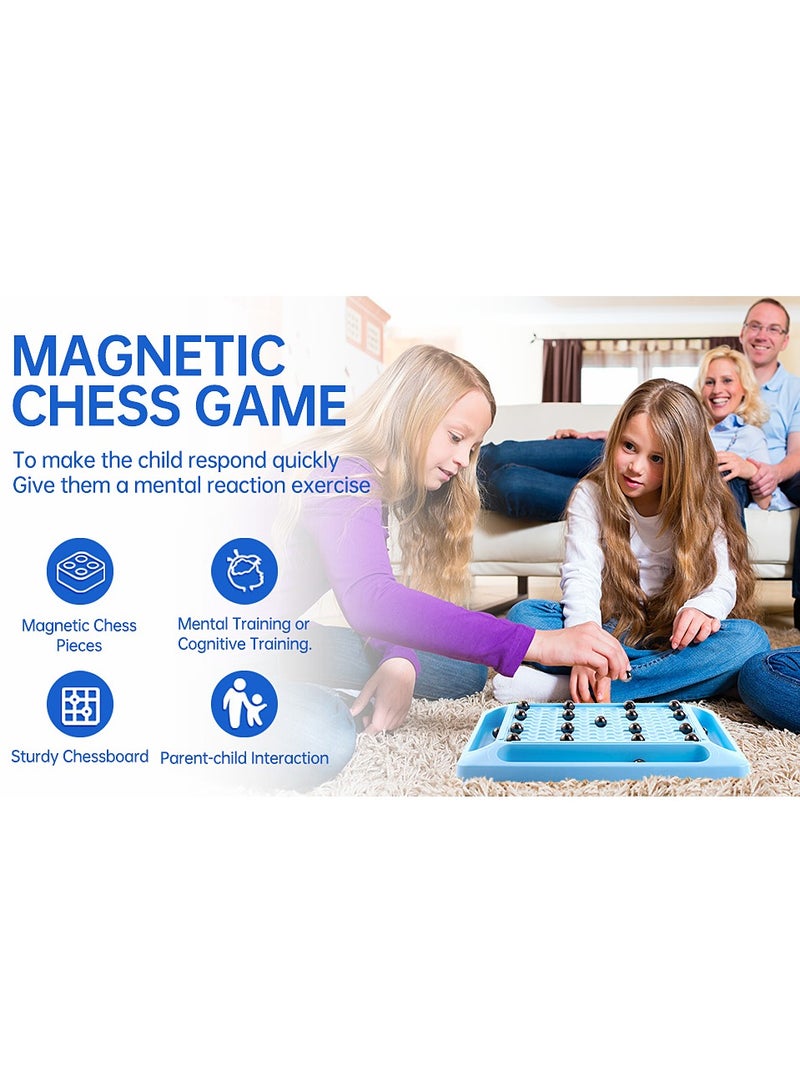 Magnetic Chess Game Set, Table Top Magnet Chess Game, Magnetic Chess Game with Stones, Develop Intelligence, Strategy Game, Family Game Party Game for Kids and Adults (20 pcs)