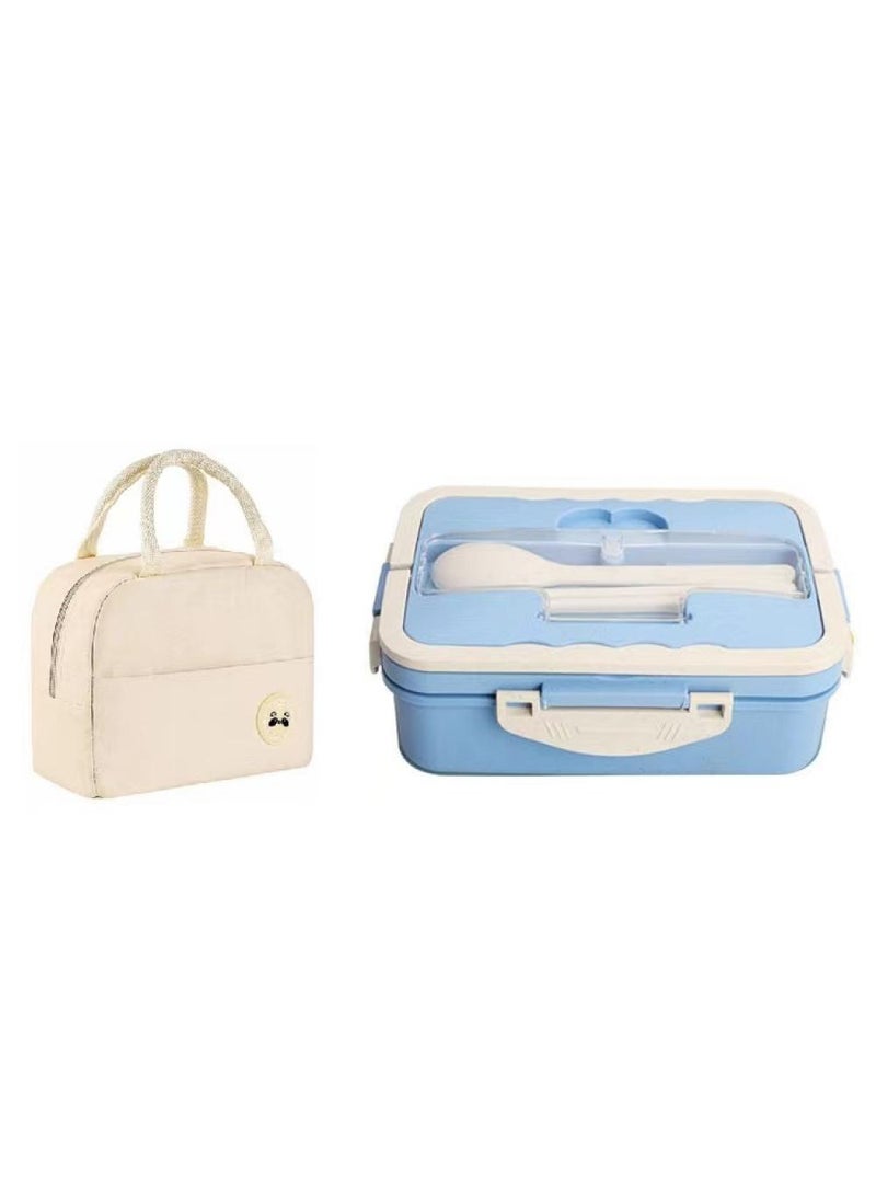2-piece Portable Sealed Compartment Lunch Box Set