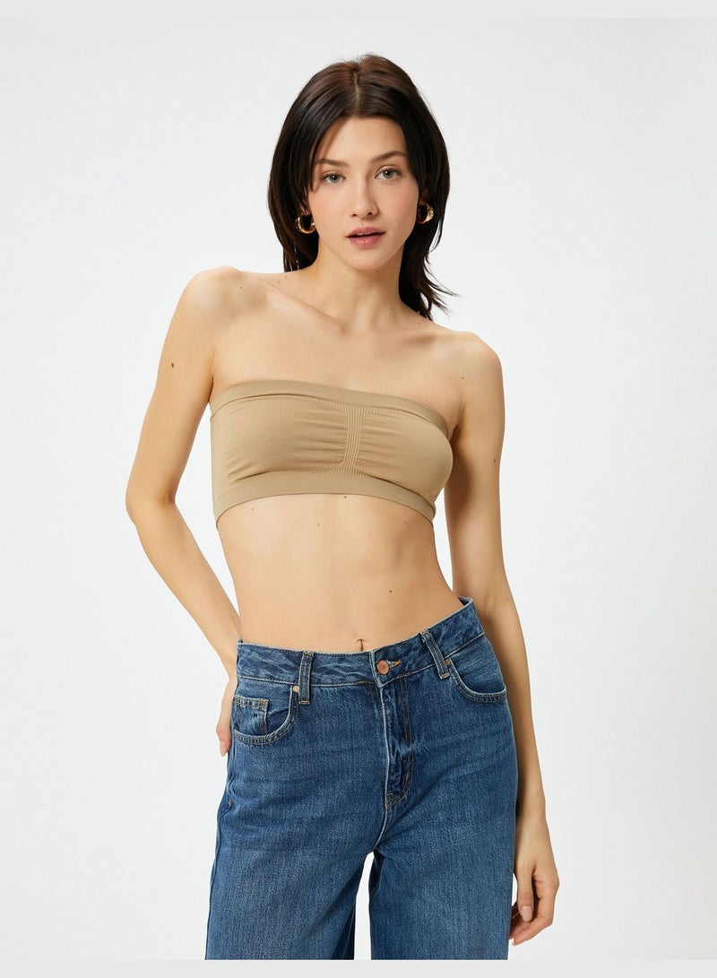 Ribbed Strapless Crop Tank Top