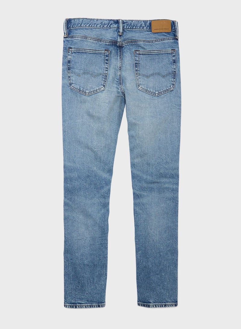 Mid Wash Slim Fit Jeans