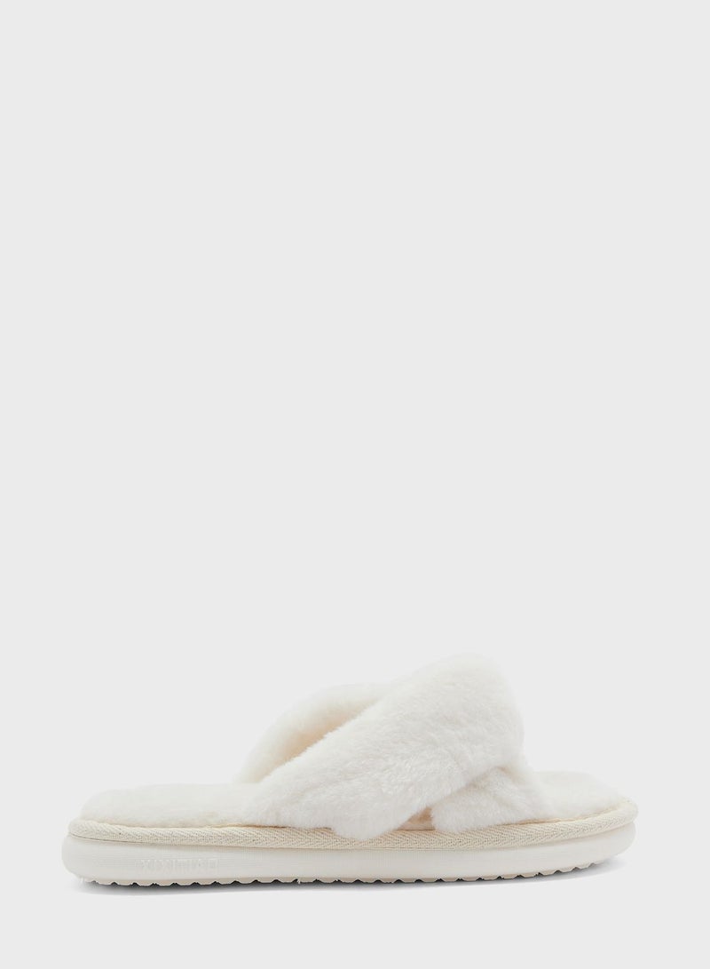 Crossover Fluffy Bedroom Slipper