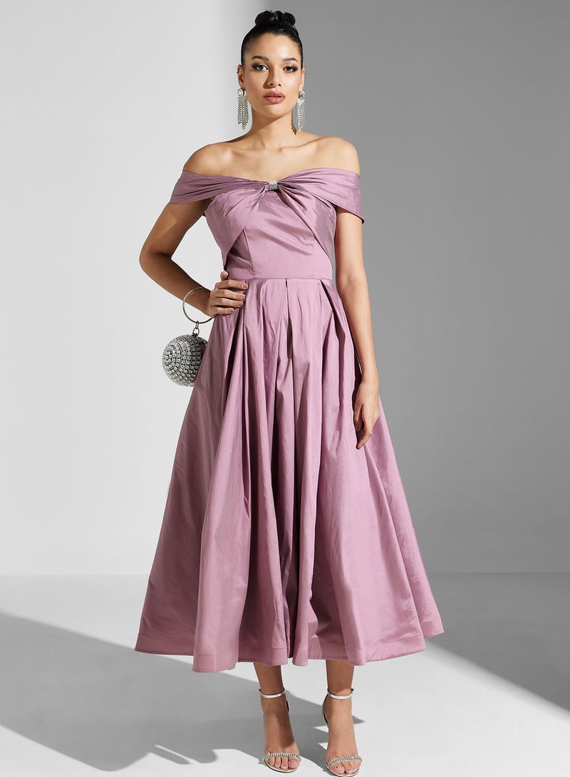 Bardot Embellished Tiered Dress