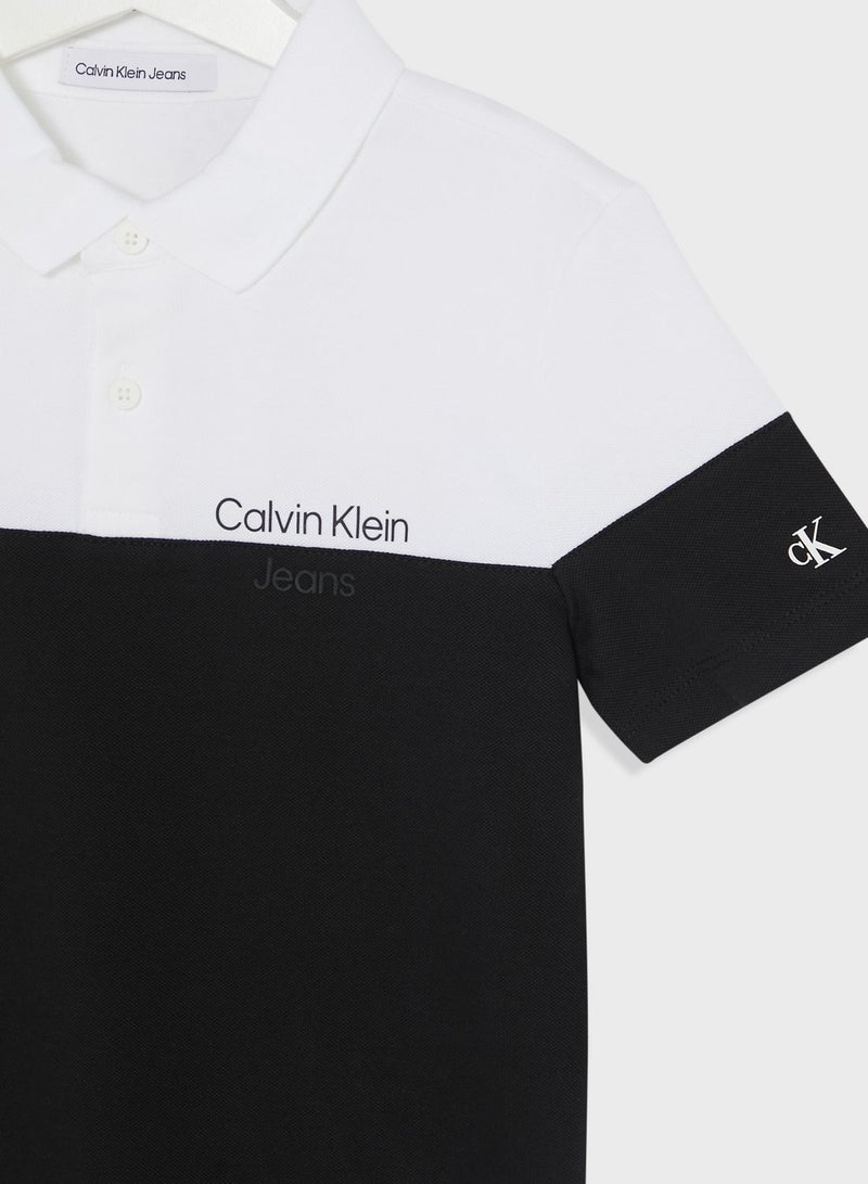 Kids Color Block Polo