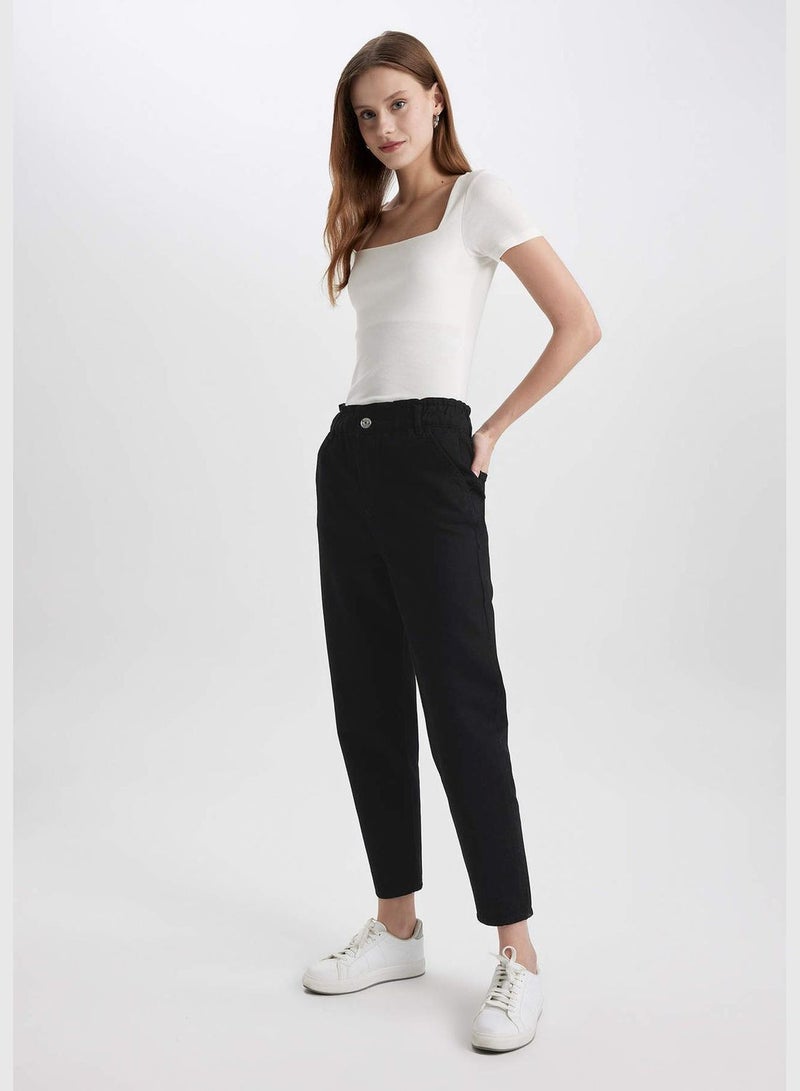 Paperbag Fit With Pockets Gabardine Trousers