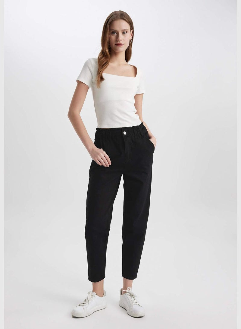 Paperbag Fit With Pockets Gabardine Trousers