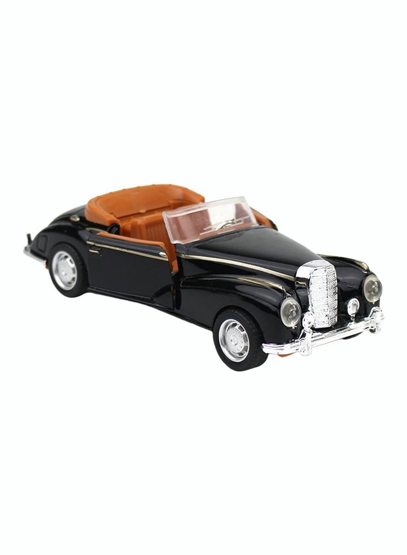 Convertible Car Model Metal Classic Die Cast Old Figurine Alloy Vintage Collectible Toy Vehicle Photo Prop for Table Cabinet Bookshelf Black