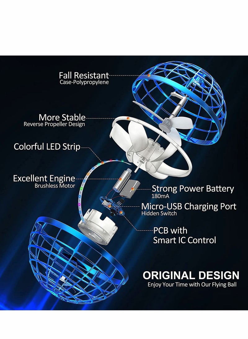 Flying Ball Toys, Hover Orb, 2022 Magic Controller Mini Drone, Boomerang Spinner 360 Rotating Spinning UFO Safe for Kids Adults