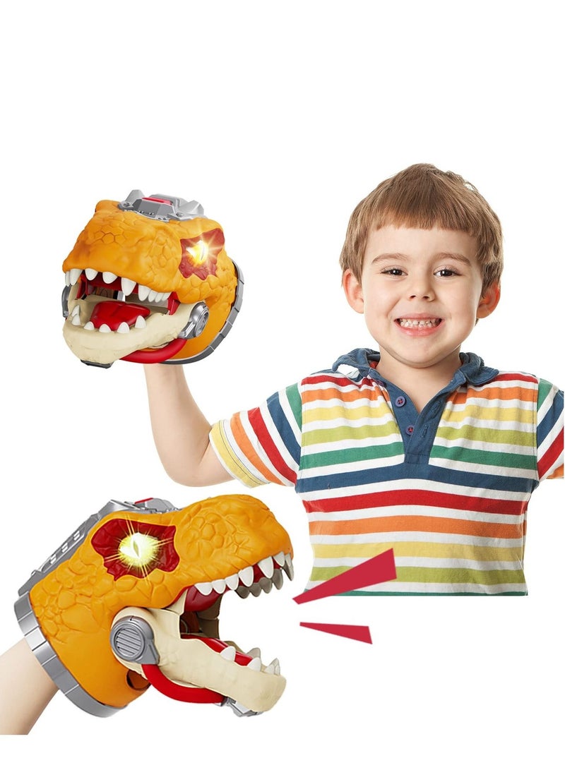 Dinosaur Hand Puppets Realistic Animal Head Toys with Light Sound for Boys Girls Perfect Gift Kids 3 to 8 Years Old