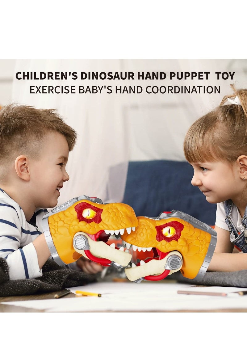 Dinosaur Hand Puppets Realistic Animal Head Toys with Light Sound for Boys Girls Perfect Gift Kids 3 to 8 Years Old