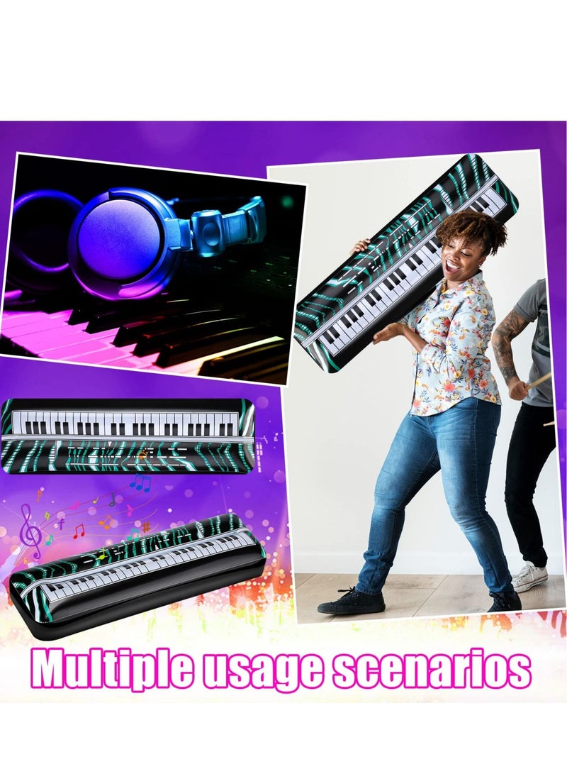 Inflatable Keyboard, Piano Rock Star Toys, Party Props, Electric Blow up and Roll Decorations for Kids, 80s 90s Themed Carnival Birthday Supplies(2PCS)