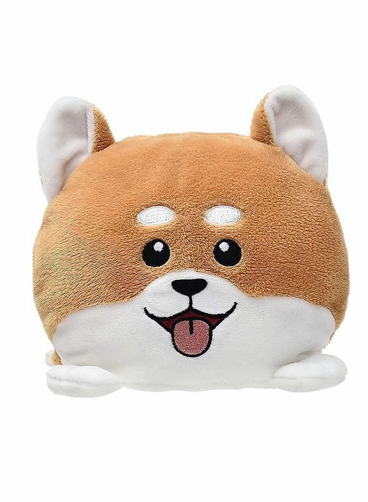 Reversible Dog 6 inch Plushie Girls Toys Stuffed Animal Mood Plush Bear Double-Sided Flip Help You Express Your Emotions Cute Children's Day Gift,
