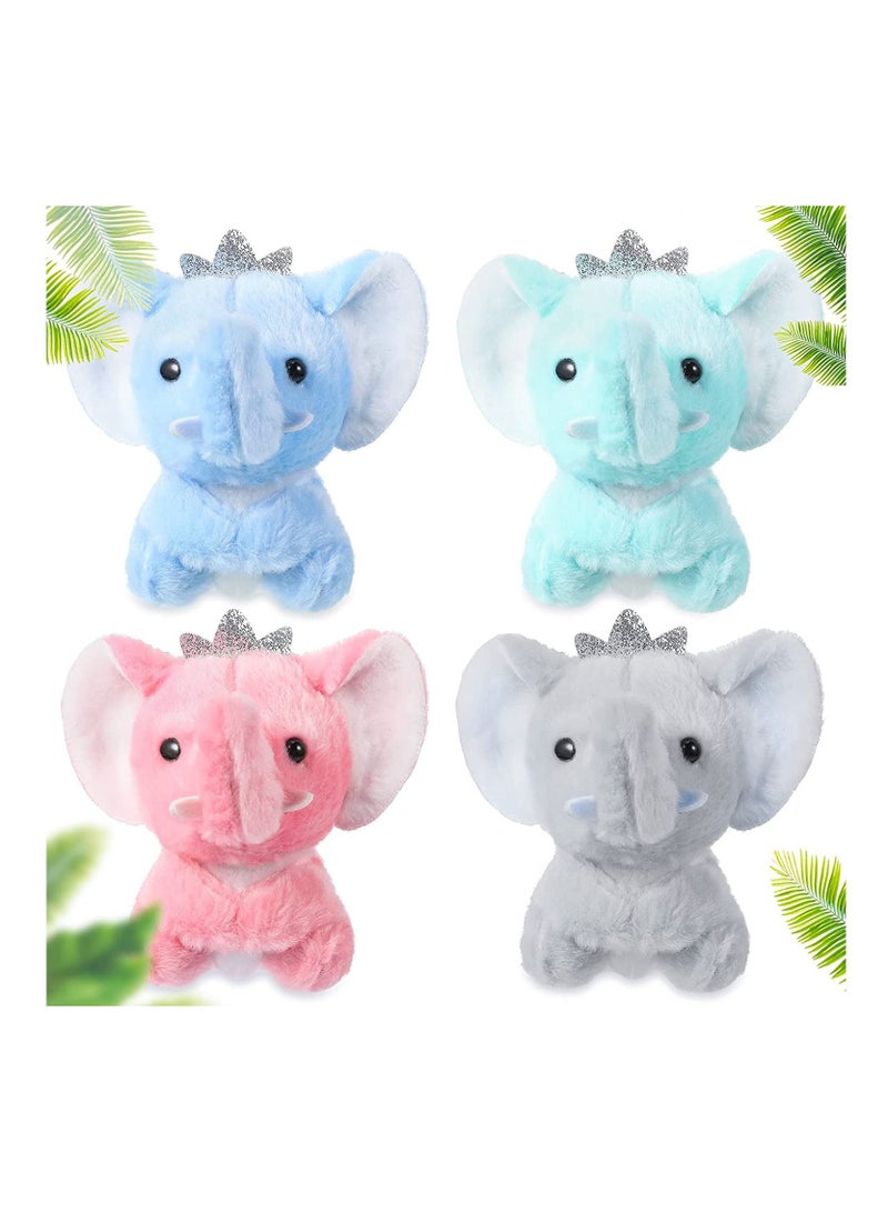Mini Elephant Baby Stuff Animal Plush Toys SYOSI 4 Inch Small Stuffed Dolls for Boys and Girls Birthday Party Favors Decoration Goodie Bag Fillers Gift Exchange