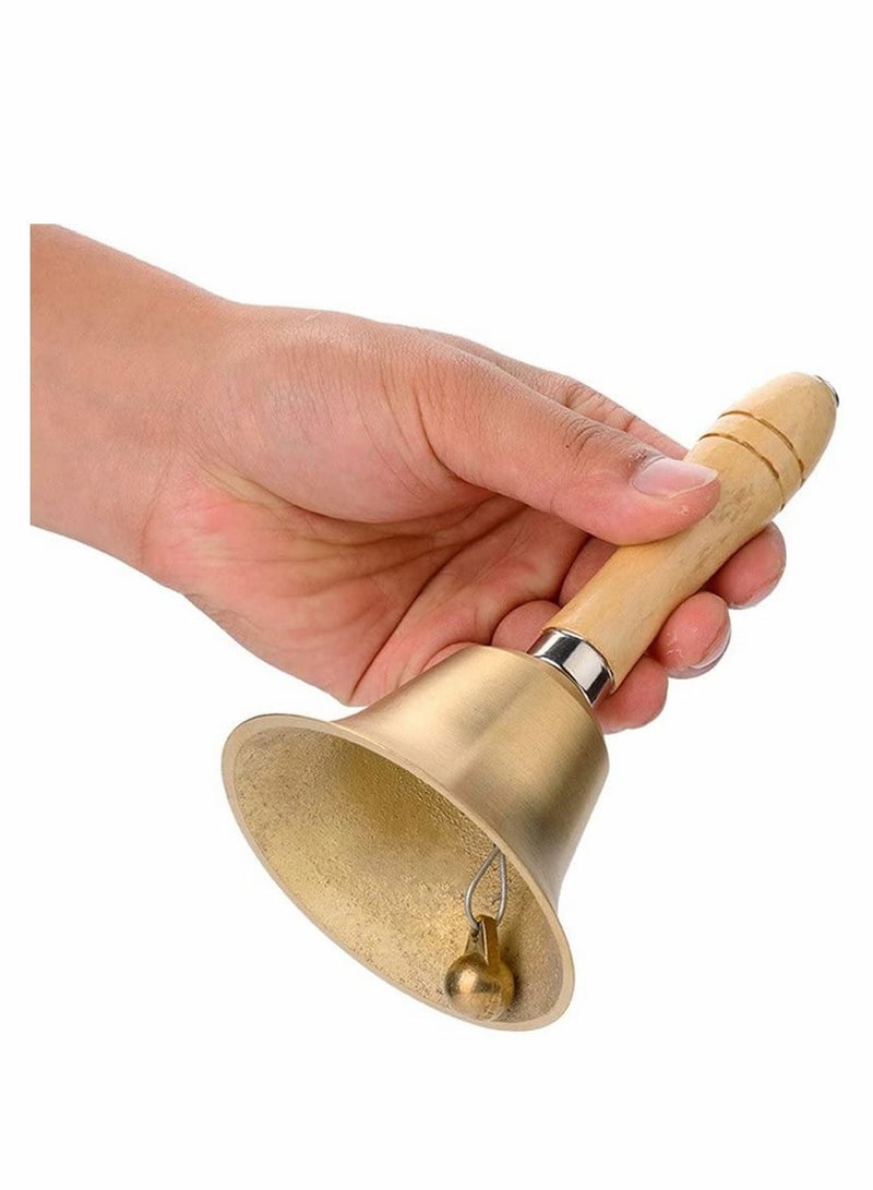 Handbell, Solid Wooden Handle Hand Bell, School Multi-Purpose for Children Toy Firm For