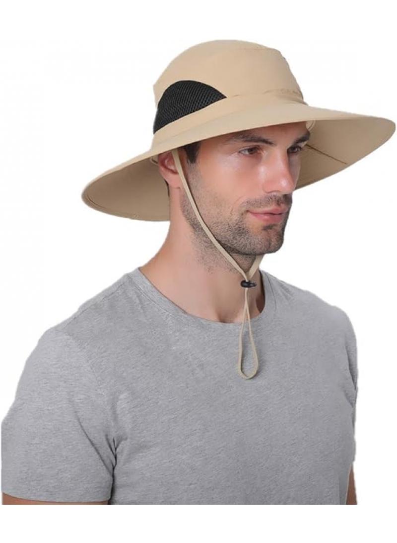 Outdoor Windproof Quick Drying Breathable Sunscreen Fishing Sunshade Mountaineering Large Eaves Folding Fisherman Hat
