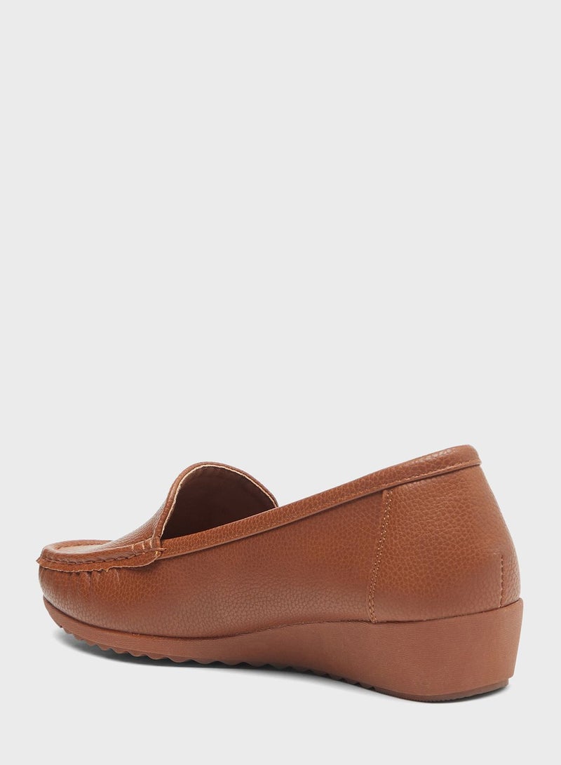 Ankle Strap Mid Heel Loafers