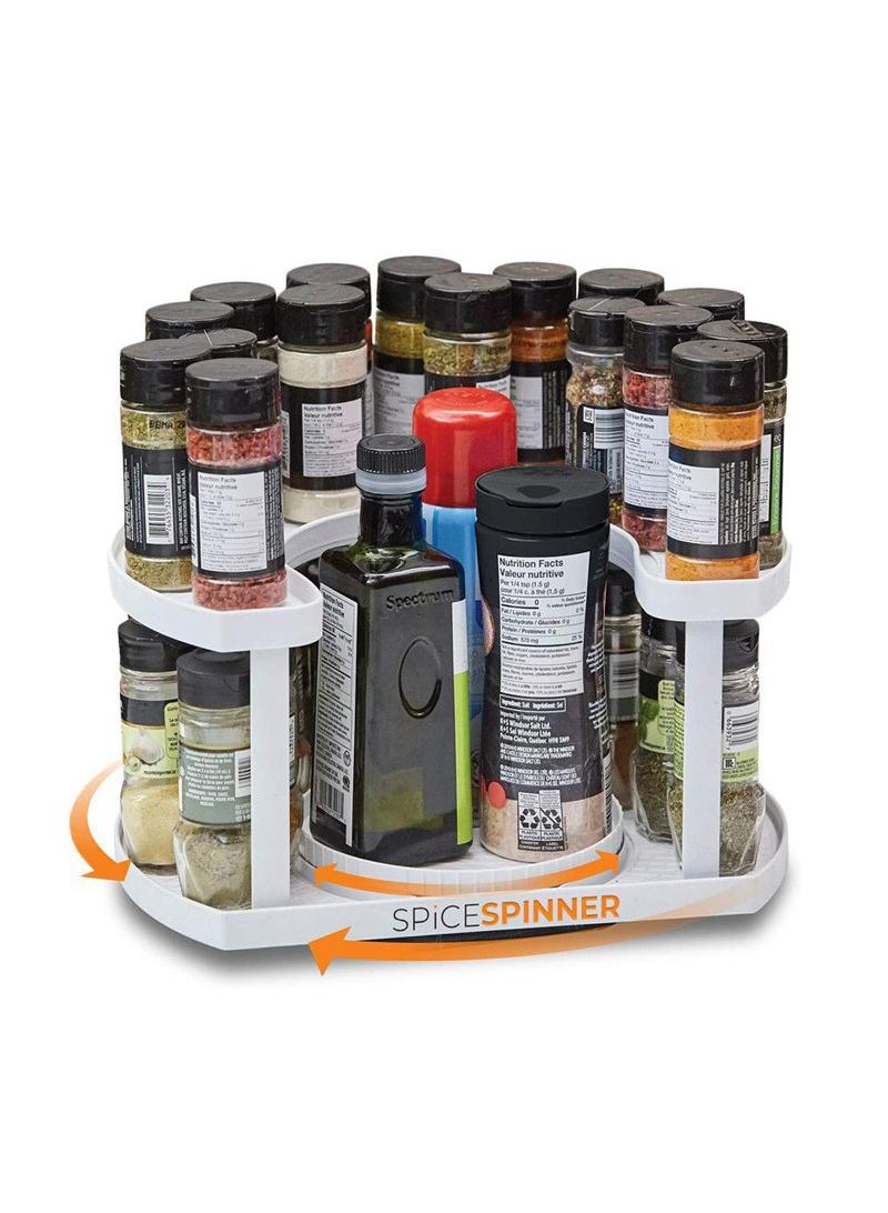 Spice Spinner Kitchen Rotating Double-Layer Seasoning Bottle Storage Rack And Storage Rack