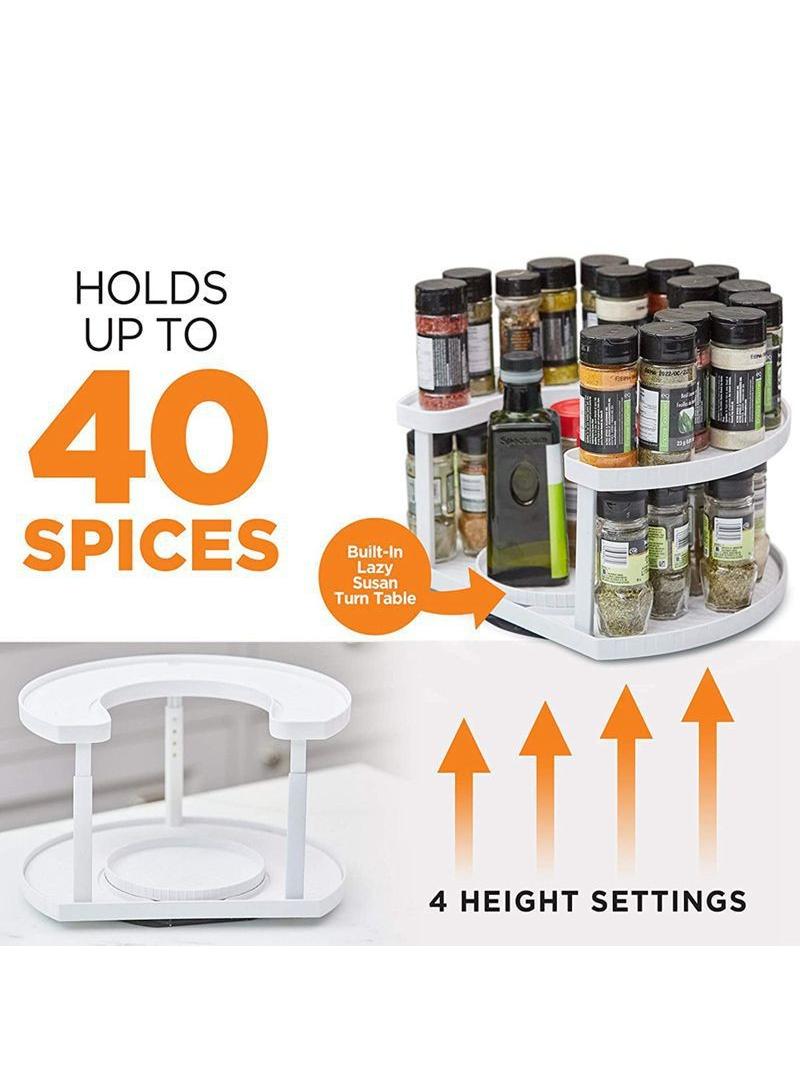 Spice Spinner Kitchen Rotating Double-Layer Seasoning Bottle Storage Rack And Storage Rack