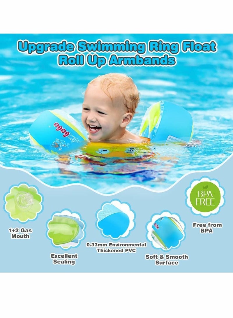 Thickened Inflatable Swimming Arm Ring, A Pair of Children's Adult Water Pool Playing Ring for Boys Girls Beginners (Arm Diameter 3.15 Inches)