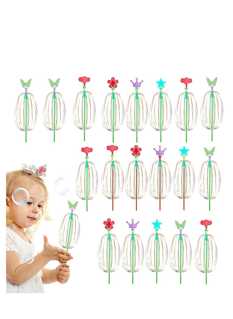 Bubble Wands for Kids Variety Magic Twist Wand Lights Up Colorful Twists Flower Party Favor 20Pcs(Random Style)