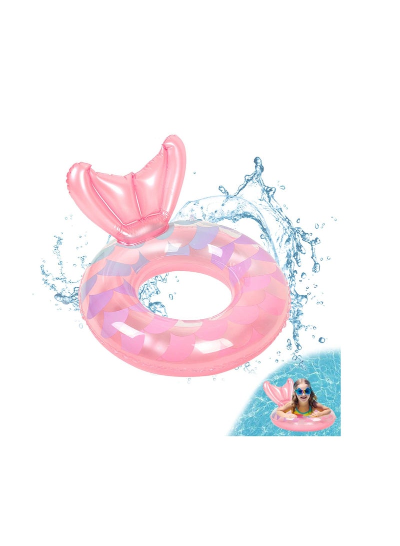 Baby Swimming Float, Mermaid Ring, Inflatable Swim Fun Water Toy Accessories for 4-7 Years Old Babies Girls Boys Training