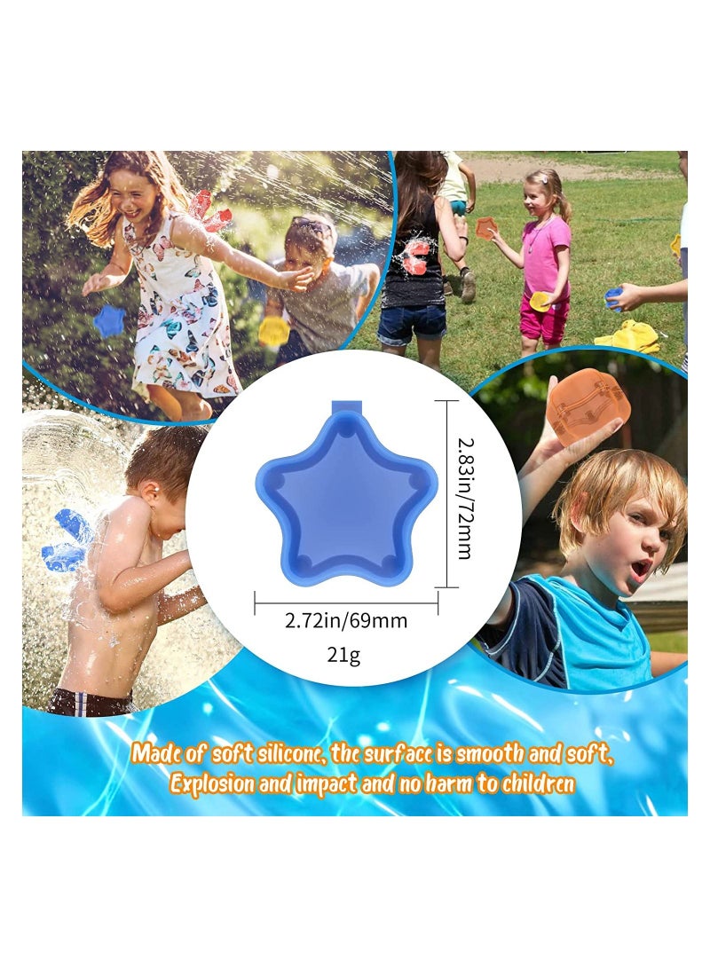 Reusable Water Balloons for Kids Adults, Refillable Quick Fill Self Sealing, Magnetic Summer Outdoor Games, Fun Backyard Swimming Pool (4Pcs)