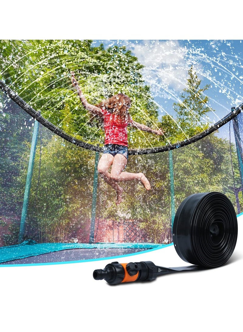 Trampoline Sprinkler for Kids, Outdoor Backyard Water Park Fun, Summer Toys Boys and Girls, 15M/49.2FT Long Ultimate Splash Adventures