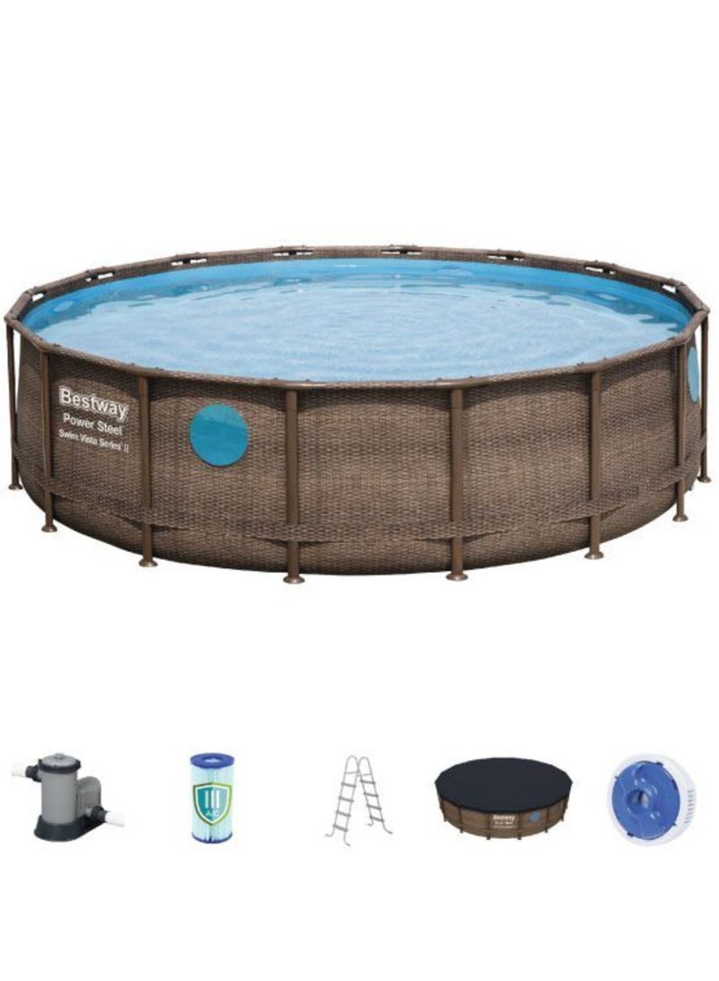 Bestway Power Steel Swim Vista Series II Round Pool 4.88mx1.22m