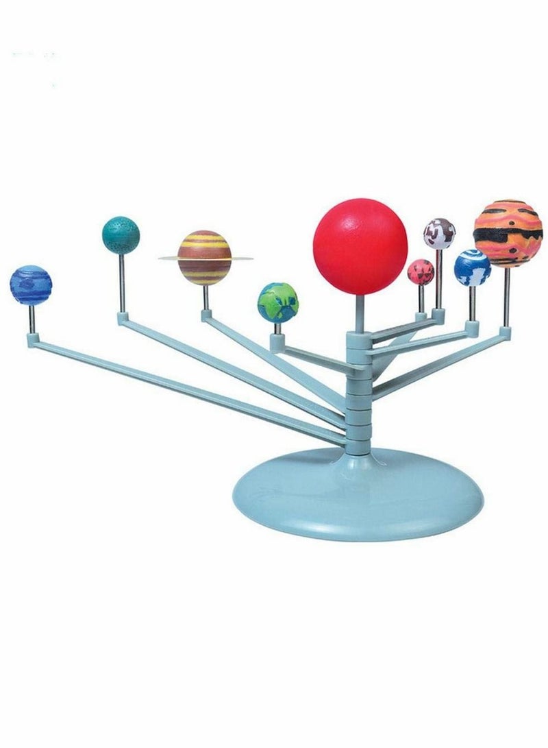 DIY Solar System Toy, Plastic Planetary Models Intelligence Puzzle Assemble Planets Sets, Science Toy Nine Celestial Body Movement Instrument for Kids Children, Family and School