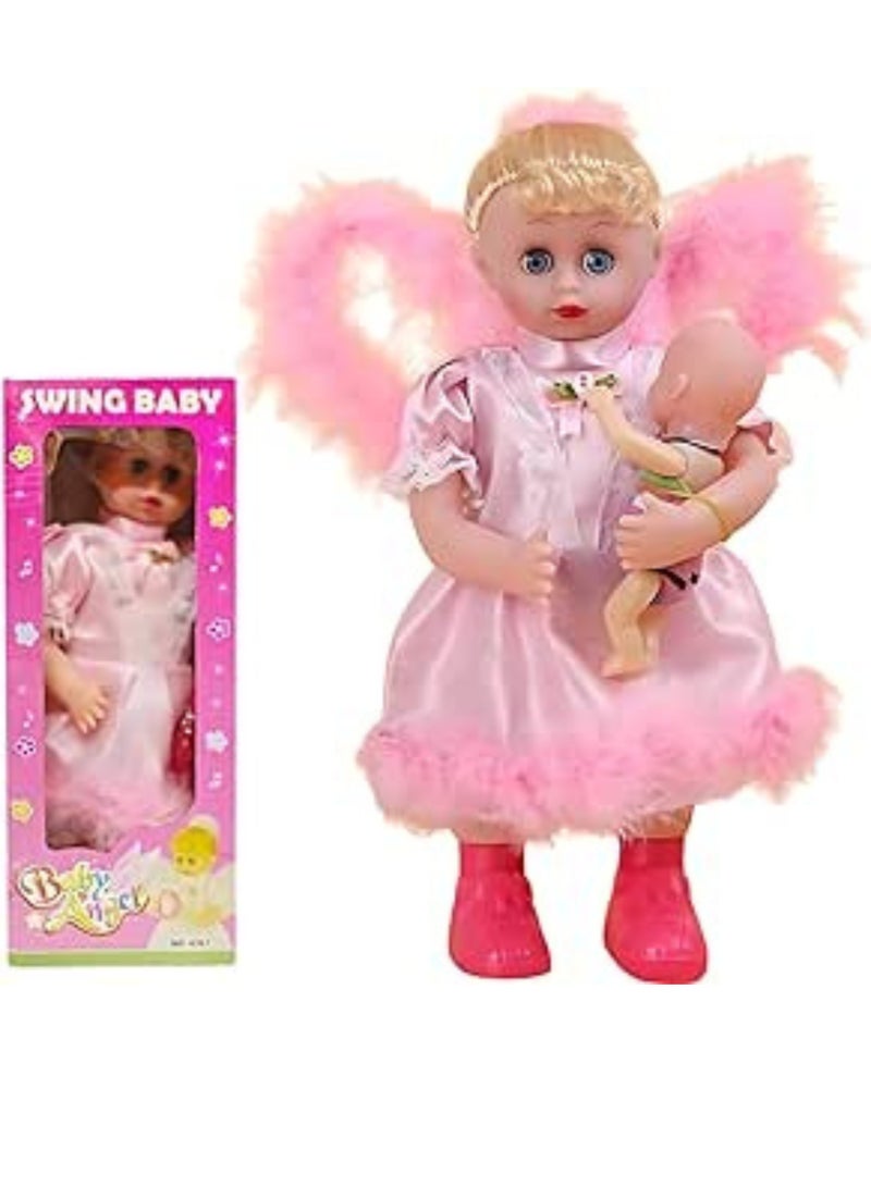 Cute Swing Voilline Baby Doll with Lights and Musical Voiline Playing Action Beautiful Doll (voiline Doll), Multicolor