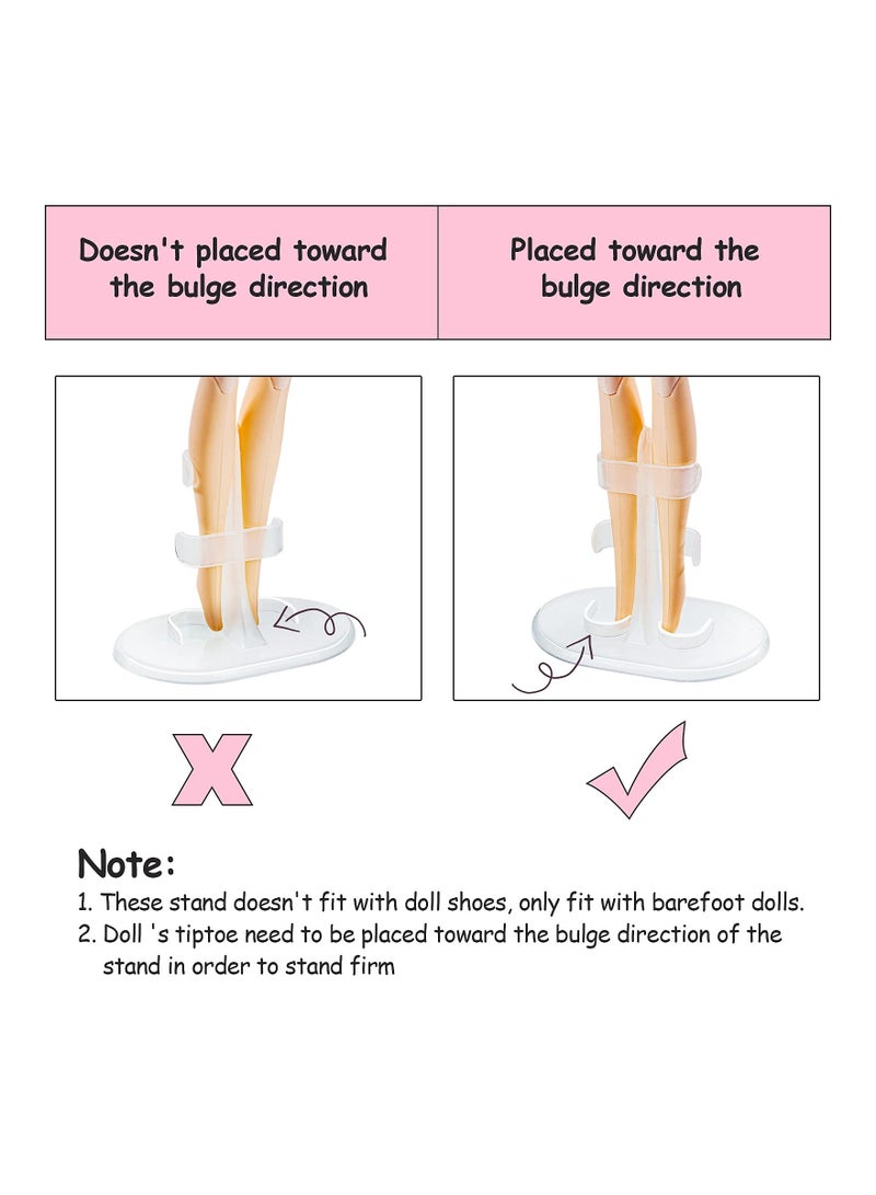Doll Stand Support, 20 Pieces Transparent Plastic Mini Display Holder Action Figures Accessories for 11.5 Inch Dolls Support