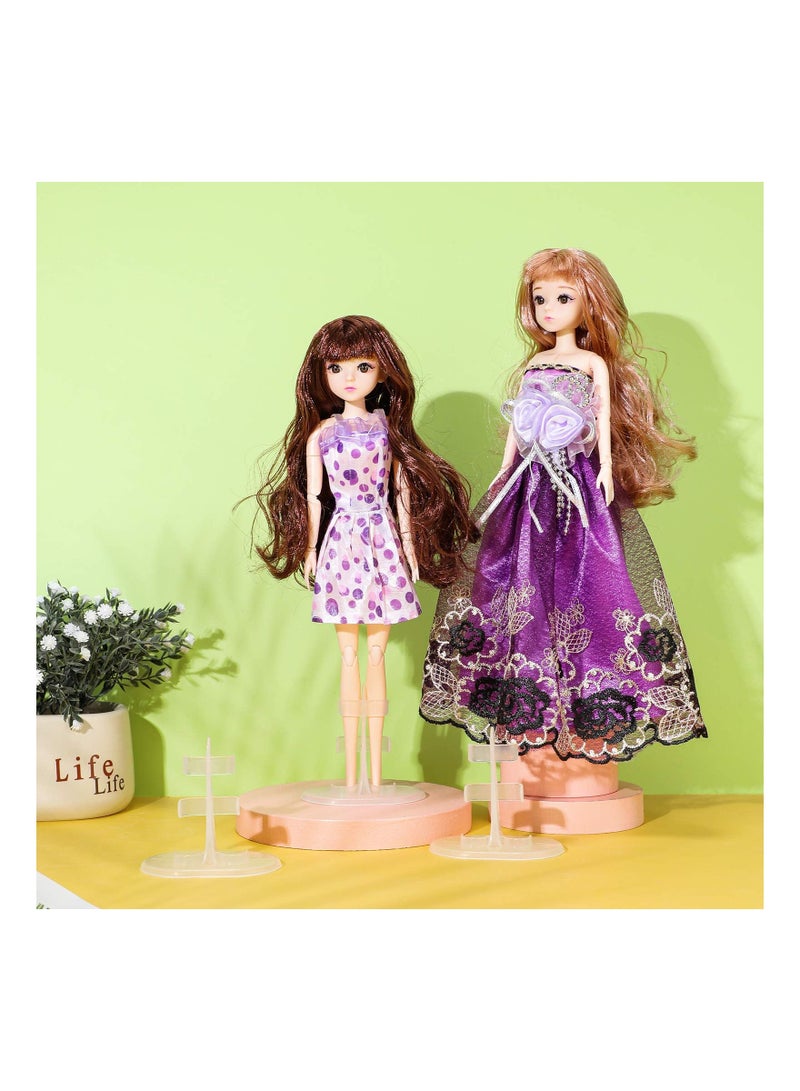 Doll Stand Support, 20 Pieces Transparent Plastic Mini Display Holder Action Figures Accessories for 11.5 Inch Dolls Support