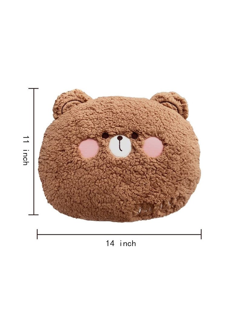 Bear Plush Pillow, Large Stuffed Animal (14*11 inch), Adorable Toy Big Hugging Home Cushion Decoration Birthday Travel Gift for Kids Adults Girls Boys