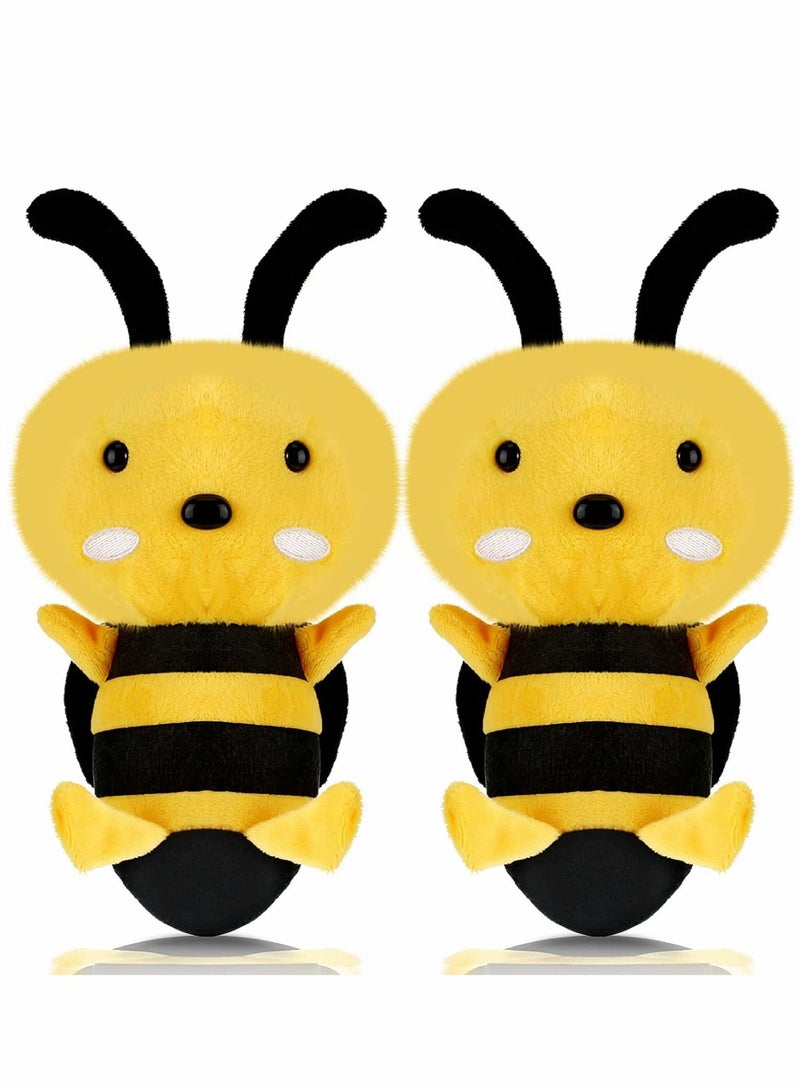 Bee Plush Toy, 2 Pcs Stuffed Honeybee Toy Movie Animal for Honey Decor 1st Birthday Themed Party, 7.87in/20cm