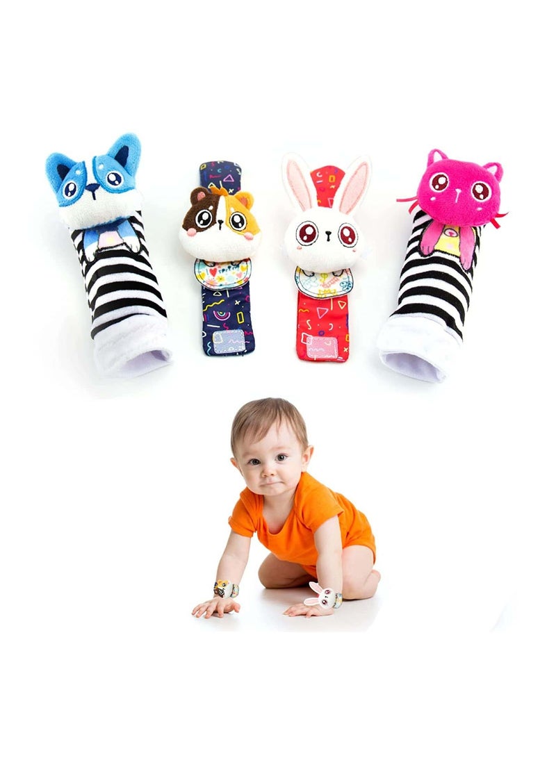 Rattle Socks for Girls & Boys Baby Toys 6-12 Months Wrist Rattles and Foot Newborns As Gift Easy to Wear