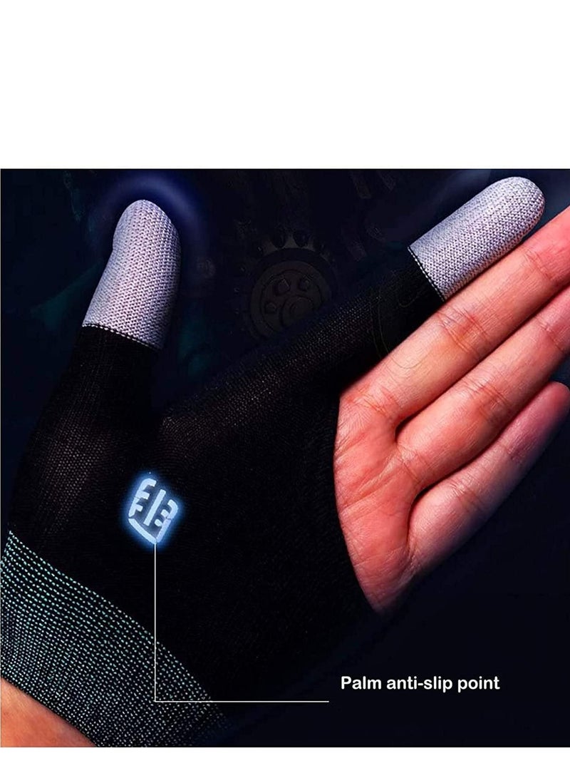 Finger Cover Breathable Game Controller Finger Sleeve, The latest silver fiber G1 material For Pubg Sweat Proof Touch Screen Gaming Thumb Gloves For All Mobile（One pair）