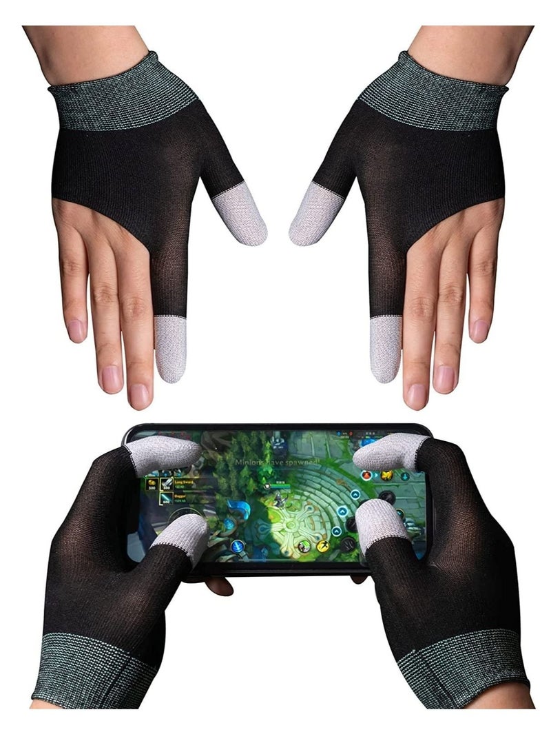 Finger Cover Breathable Game Controller Finger Sleeve, The latest silver fiber G1 material For Pubg Sweat Proof Touch Screen Gaming Thumb Gloves For All Mobile（One pair）