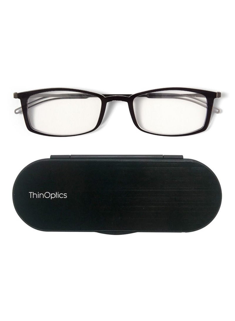 ThinOptics - Brooklyn Black 2.0 Glasses with Milano Black Case