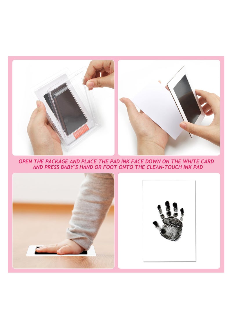 Clean Touch Ink Pad, Newborn Baby Handprint and Footprint Pet Paw Print Kit, Inkless Infant Hand and Foot Stamp, Family Souvenir, Pet Paw Recorder, Creative Present, Safe and Reliable (Black)