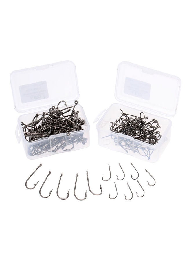 100-Piece High Carbon Steel Fishing Hooks With 2 Box