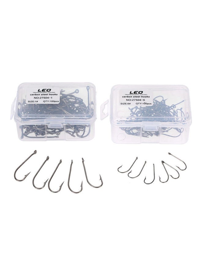 100-Piece High Carbon Steel Fishing Hooks With 2 Box