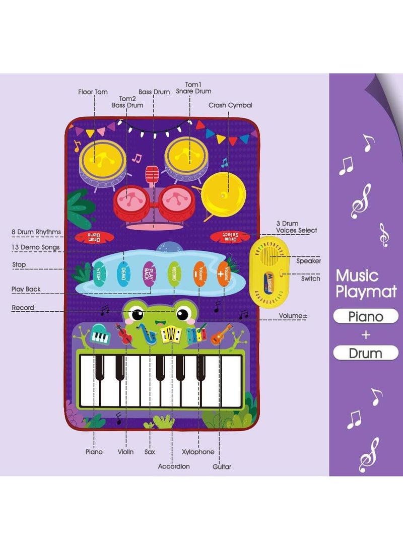 Children's Early Education Touch Piano Puzzle Drum Music Blanket Toy