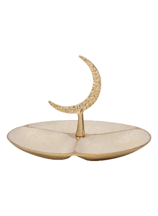 Rabiya 3-Sectional Serving Plate, Gold - 30x18 cm