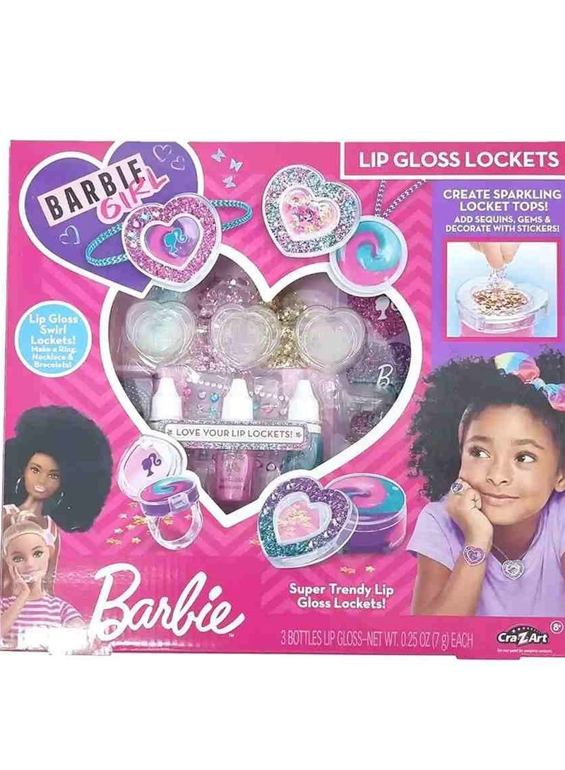 Barbie Sparkling Sweet Heart Lip Gloss Lockets