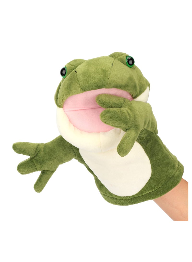 Hand Puppets Plush Toys, Frog Open Mouth Animal Toys Movable Stuffed Toy for Creative Birthday Gift Kids (10'')