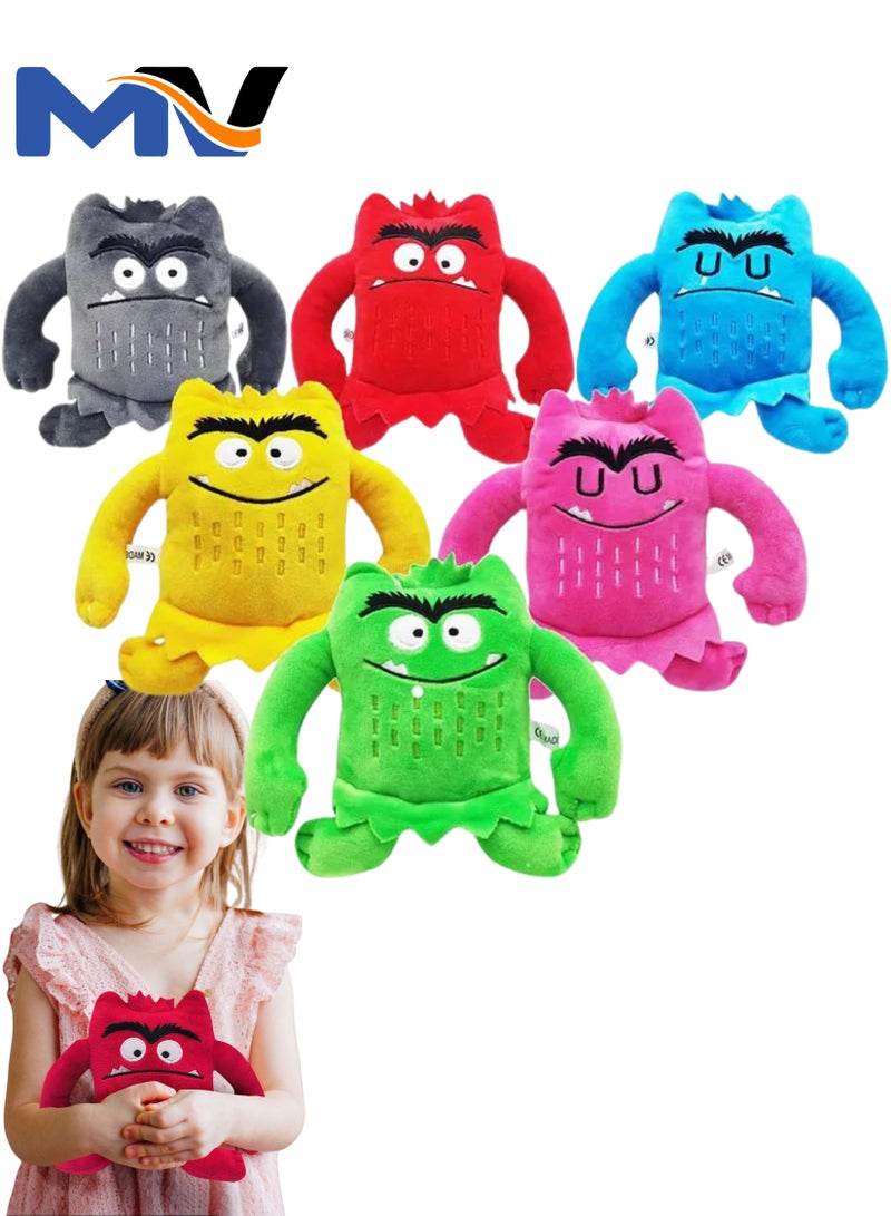 Colourful Monster Plush Toys,My Emotional Little Monster Plush Figures Toy,Worry Monster Cartoon Plush Soft Dolls,6 7 8 9 year old kindergarten child Boys Girls Toys Gifts - Pack Of 6