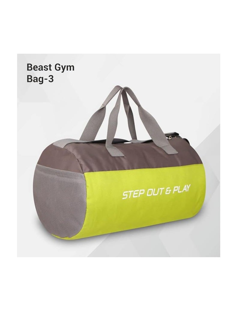 Beast-3 Gym Bag | Polyester | Standard | Shoulder Bag | Fitness Bag | Sports & Travel Bag | Kit Bag | Separate Shoes Compartment | Unisex Gym Bags