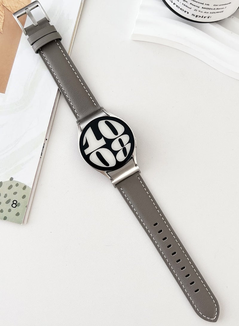 20mm Leather Strap, Watch Bands Replacement Band Compatible with Samsung Galaxy Watch 6 40/44mm/Watch 6 43/47mm/Galaxy Watch 5 Pro 45mm/Watch5 40/44mm/Watch 4 Replacement Band