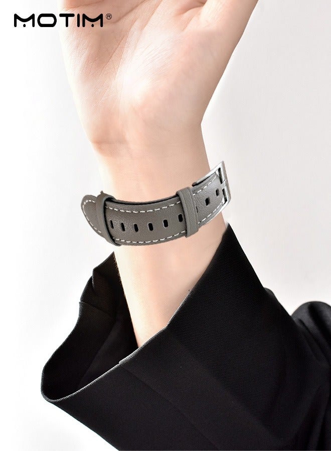 20mm Leather Strap, Watch Bands Replacement Band Compatible with Samsung Galaxy Watch 6 40/44mm/Watch 6 43/47mm/Galaxy Watch 5 Pro 45mm/Watch5 40/44mm/Watch 4 Replacement Band
