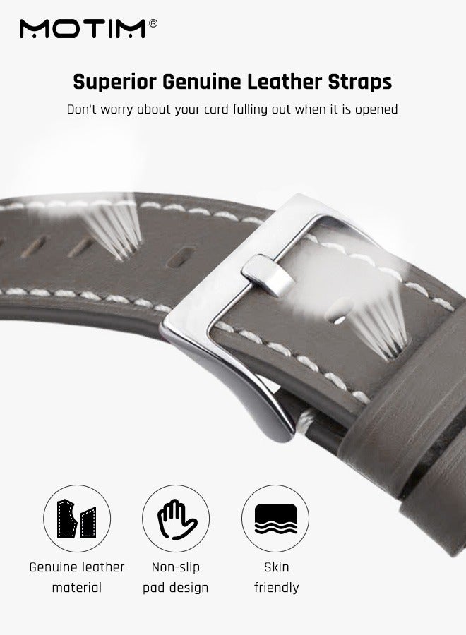 20mm Leather Strap, Watch Bands Replacement Band Compatible with Samsung Galaxy Watch 6 40/44mm/Watch 6 43/47mm/Galaxy Watch 5 Pro 45mm/Watch5 40/44mm/Watch 4 Replacement Band